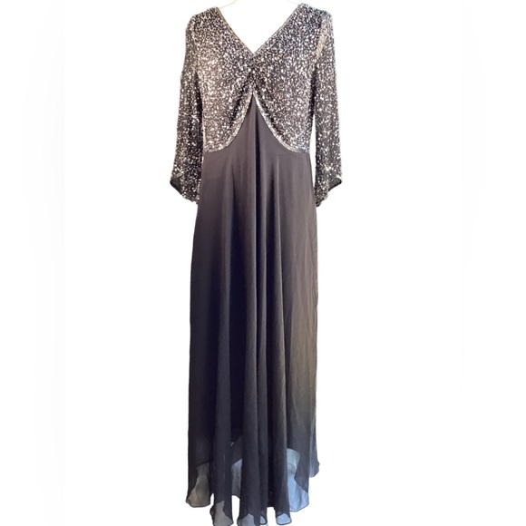 J Kara Black Beaded Formal Gown. S3 - Picture 14 of 14